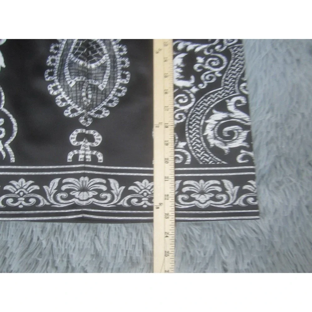Womens Valerie Stevens XL Black White Patterned Mini Pencil Skirt Ornate Baroque